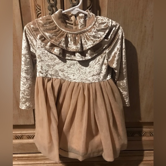 Vintage Looking 12-18month Dresses, Both Gold & Purple ones are velvet material - Picture 3 of 11